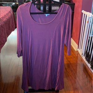 Maroon long sleeve t-shirt dress
